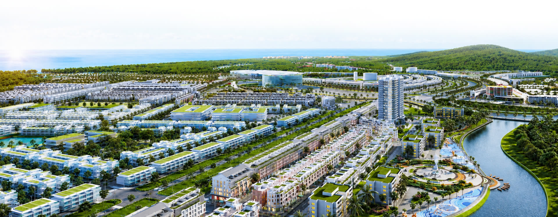 Khu đô thị và hạ tầng của HUD Kiên Giang nhìn từ trên cao